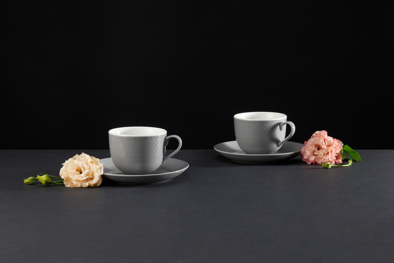 Set de cafea / ceai 12 piese Sonia, Ambition, 200 ml, portelan, gri - imagine 6